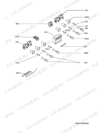 Взрыв-схема плиты (духовки) Aeg Electrolux E41.243-1-M 29I - Схема узла Functional parts